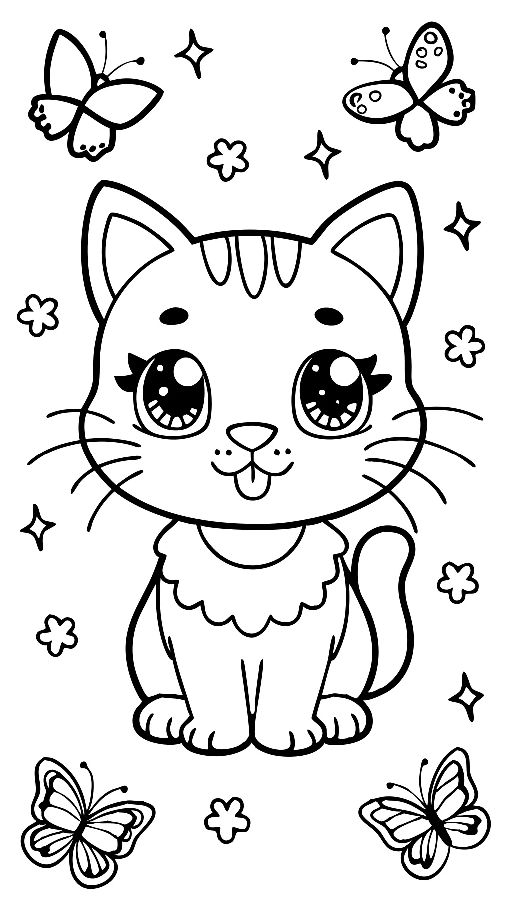 coloriage kawaii chaton